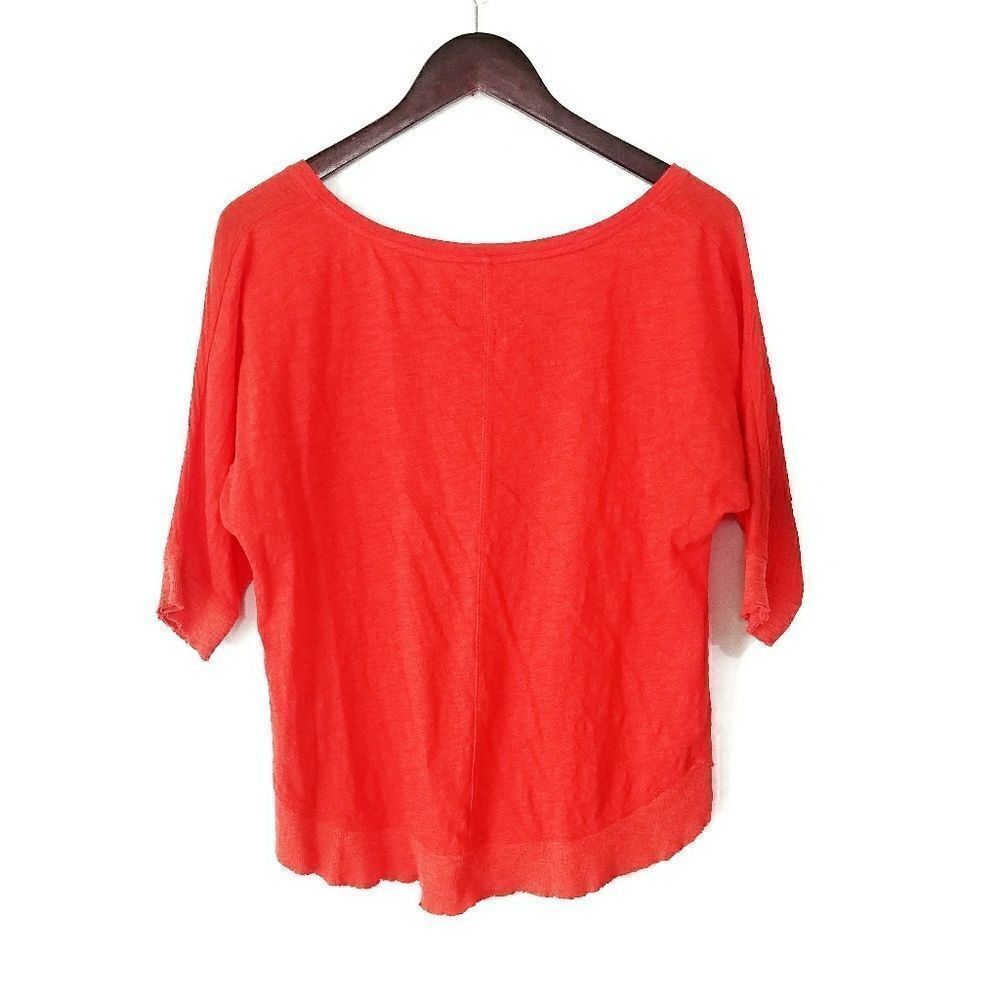 Anthropologie Top Postmark Gauze Orange Small - Picture 2 of 4